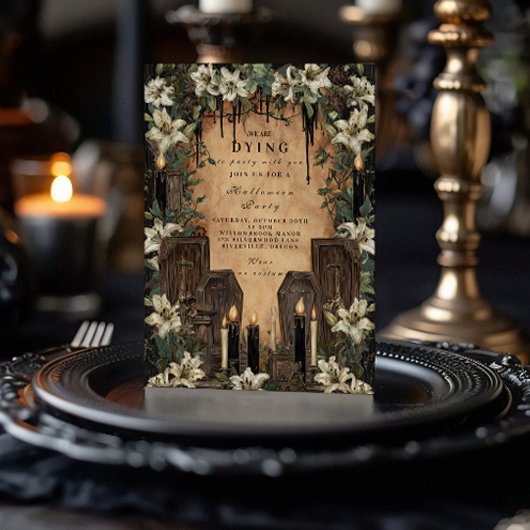 Macabre Candlelit Coffin Halloween-viering Kaart