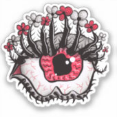Macabre Eye Creepy Psychedelic Dark Art Sticker (Voorkant)
