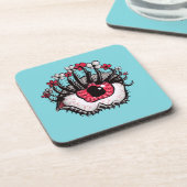 Macabre Eye Creepy Witchy Gothic Bier Onderzetter (Linkerzijde)