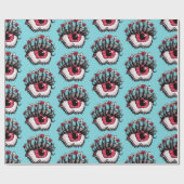 Macabre Eye Melt Creepy Psychedelic Dark Art Cadeaupapier (Vlak)