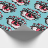 Macabre Eye Melt Creepy Psychedelic Dark Art Cadeaupapier (Hoek)