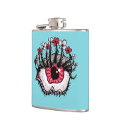 Macabre Eye Melt Creepy Psychedelic Dark Art Heupfles (Links)