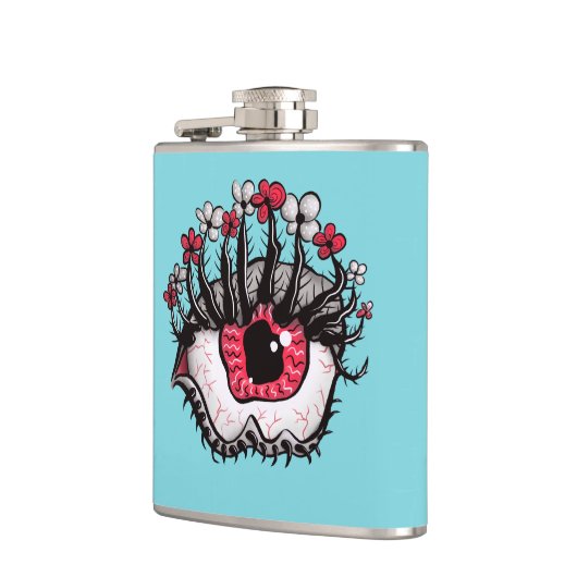 Macabre Eye Melt Creepy Psychedelic Dark Art Heupfles (Links)