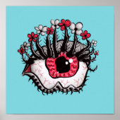 Macabre Eye Melt Creepy Psychedelic Dark Art Poster (Voorkant)