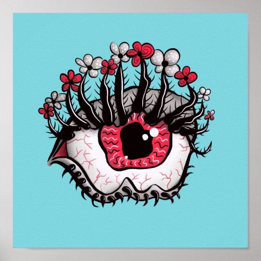 Macabre Eye Melt Creepy Psychedelic Dark Art Poster (Voorkant)