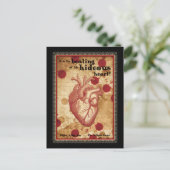 Macabre Literary Telltale Heart met Citaat Briefkaart (Staand voorkant)