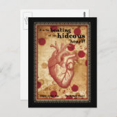 Macabre Literary Telltale Heart met Citaat Briefkaart (Voorkant / Achterkant)