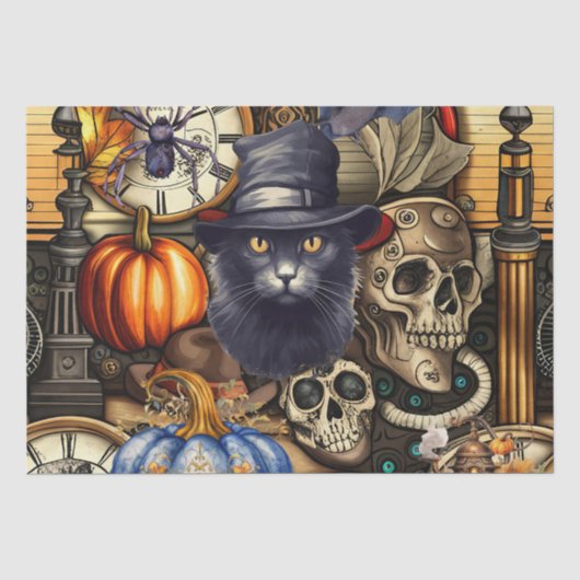 Macabre Mashup: Steampunk Halloween Delights Tissuepapier (Voorkant)
