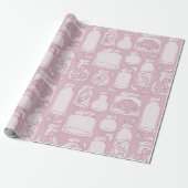 Macabre medische specimens pastel roze gothic cadeaupapier (Uitgerold)