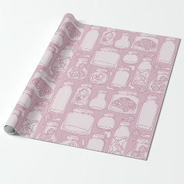 Macabre medische specimens pastel roze gothic cadeaupapier