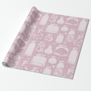 Macabre medische specimens pastel roze gothic cadeaupapier