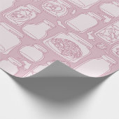 Macabre medische specimens pastel roze gothic cadeaupapier (Hoek)