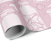 Macabre medische specimens pastel roze gothic cadeaupapier (Rol Hoek)