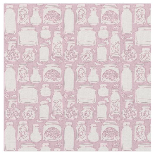 Macabre medische specimens pastel roze gothic stof (Close Up)
