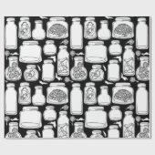 Macabre medische specimens zwart wit gotisch cadeaupapier (Vlak)