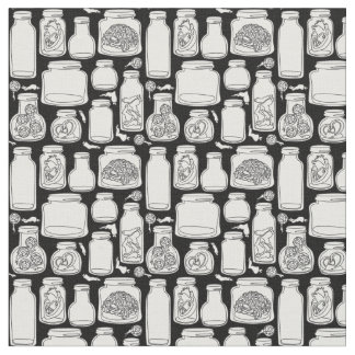 Macabre medische specimens zwart wit gotisch stof
