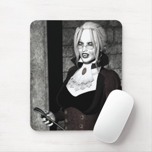 Macabre Mistress Gothic Vampire Art Mousepad Muismat (Met muis)