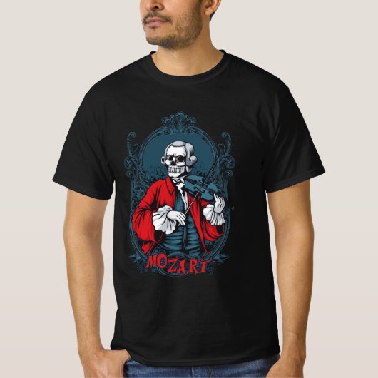 Macabre Mozart - Het Skelet Virtuoos T-shirt (Voorkant)