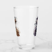 Macabre Oranje & Paarse Waterverf Skelet Glas (Links)