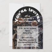 Macabre Oranje & Paarse Waterverf Skelet Kaart (Achterkant)