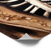 Macabre Oranje & Paarse Waterverf Skelet Poster (Hoek)