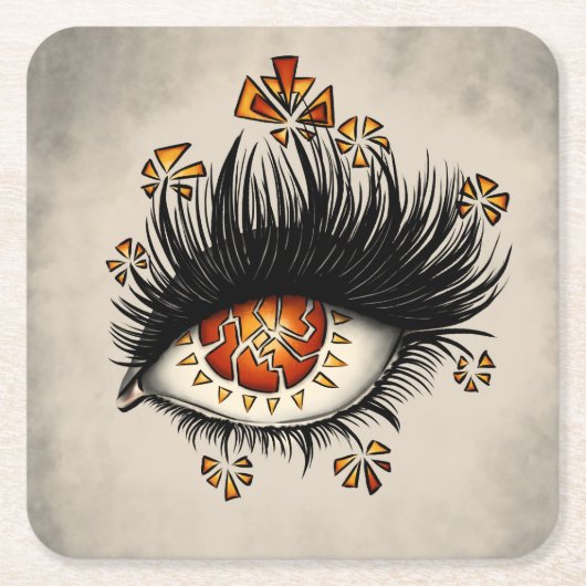 Macabre rare oogkunst kartonnen onderzetters (Voorkant)