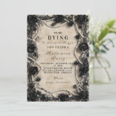 Macabre Roos Gothic Halloween Bijeenkomst Kaart (Staand voorkant)