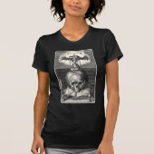 Macabre schedel middeleeuwse Tarot Victoriaans Got T-shirt (Voorkant)