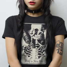 Macabre Skelet Skull Beauty Tarot Victoriaans Goth T-shirt