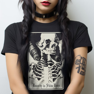 Macabre Skelet Skull Beauty Tarot Victoriaans Goth T-shirt