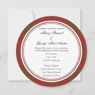 MacAlister Scottish Wedding Round Invitation Kaart