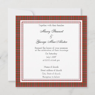 MacAlister Scottish Wedding Square Invitation Kaart