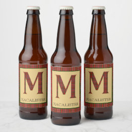 MacAlister Tartan Monogram M Bier Etiket