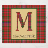 MacAlister Tartan Monogram M Bier Etiket (Enkel label)