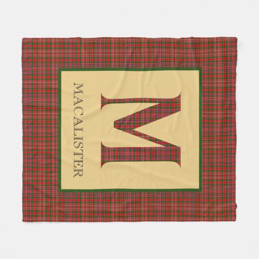 MacAlister Tartan Monogram M Fleece Deken (Voorkant (Horizontaal))