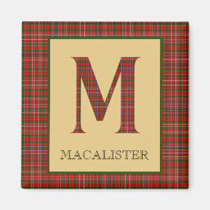MacAlister Tartan Monogram M  Magneet