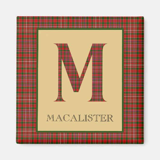 MacAlister Tartan Monogram M Magneet (Voorkant)