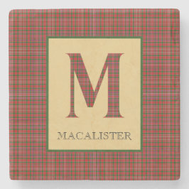 MacAlister-tartan monogram M  Stenen Onderzetter