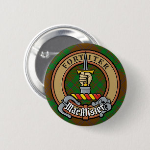 MacAlister van Glenbarr Crest over de jacht op Tar Ronde Button 5,7 Cm