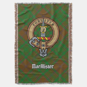 MacAlister van Glenbarr Crest over Jacht Tartan Deken