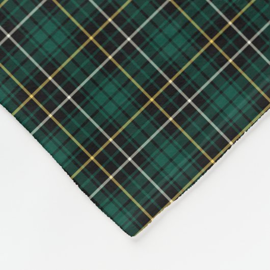 MacAlpine Clan Groen en Zwart Tartan Fleece Deken (Hoek)