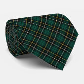 MacAlpine Clan Tartan Bos Groen en zwart geruite Stropdas (Opgerold)