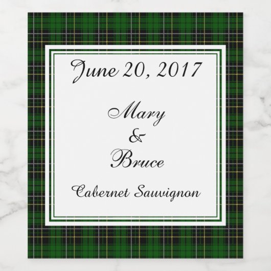 MacAlpine Scottish Wedding Wine Label Wijn Etiket (Enkel label)