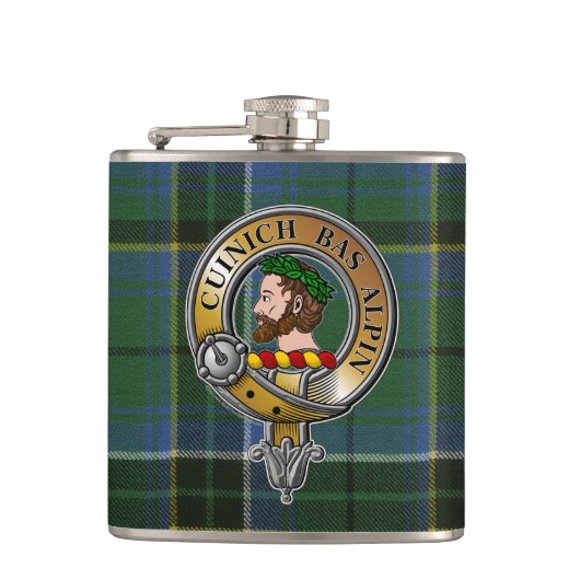 MacAlpine Tartan & Badge Heupfles (Voorkant)