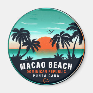 Macao Beach Dominicaanse Retro Sunset Souvenir 60s Magneet