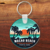 Macao Beach Dominicaanse Retro Sunset Souvenir 60s Sleutelhanger (Voorkant)