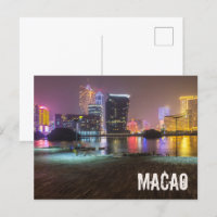 Macao Casino Skyline Panorama China Nacht keer