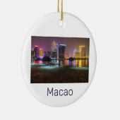 Macao Casino Skyline Panorama China Nacht keer Keramisch Ornament (Rechts)