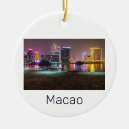 Macao Casino Skyline Panorama China Nacht keer Keramisch Ornament