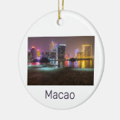 Macao Casino Skyline Panorama China Nacht keer Keramisch Ornament (Links)